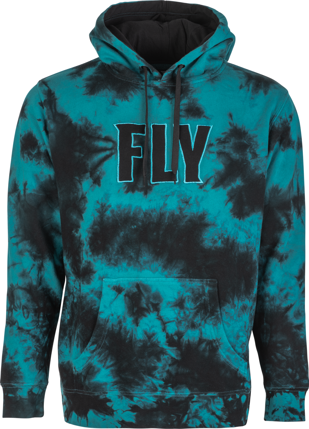FLY TIE-DYE PULLOVER HOODIE TURQUOISE/BLACK XL