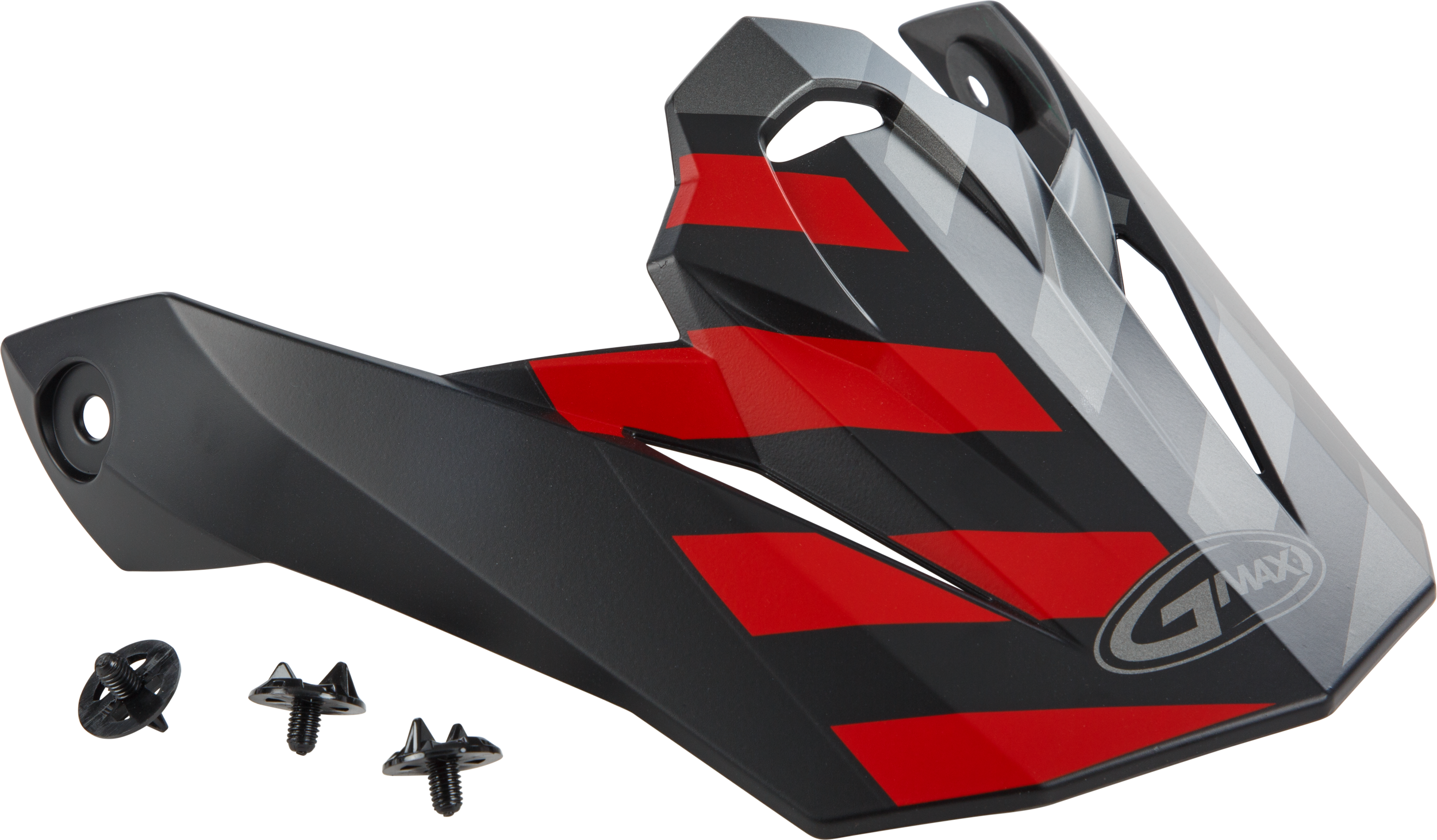 VISOR W/SCREWS FAME MX-86 MATTE BLACK/RED/SILVER