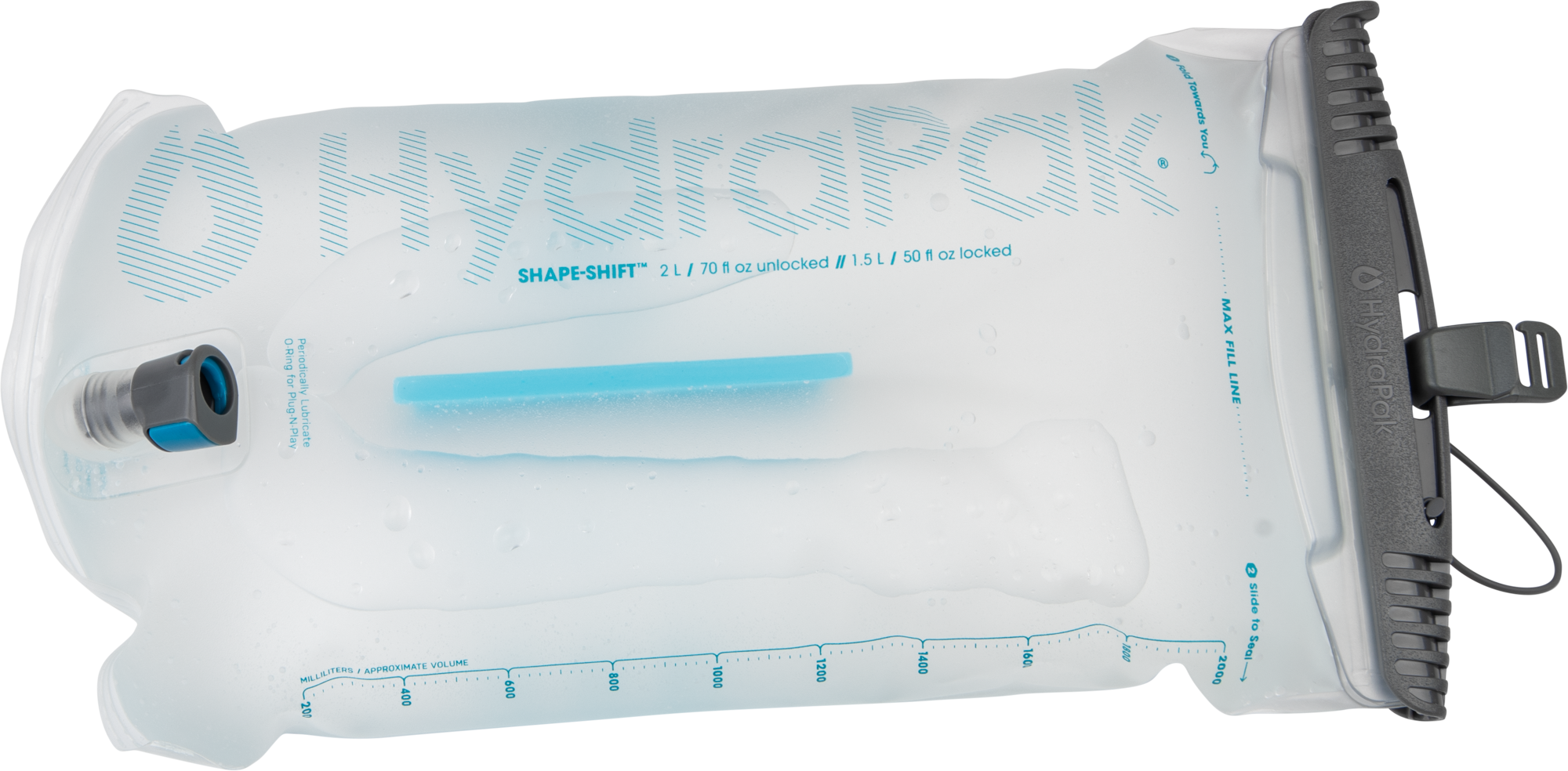 HYDRAPAK SHAPESHIFT 2L BLADDER W/ HOSE AND BITE VALVE