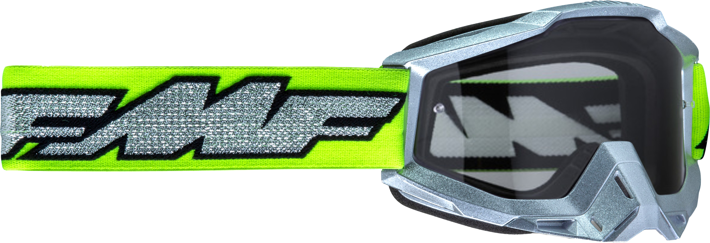 POWERBOMB GOGGLE ROCKET SILVER/LIME W/CLEAR LENS