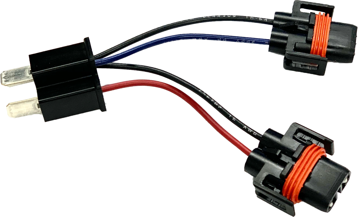 HEADLIGHT ADAPTER PIGTAIL W/FEMALE H9/H11-MALE H4 CONN