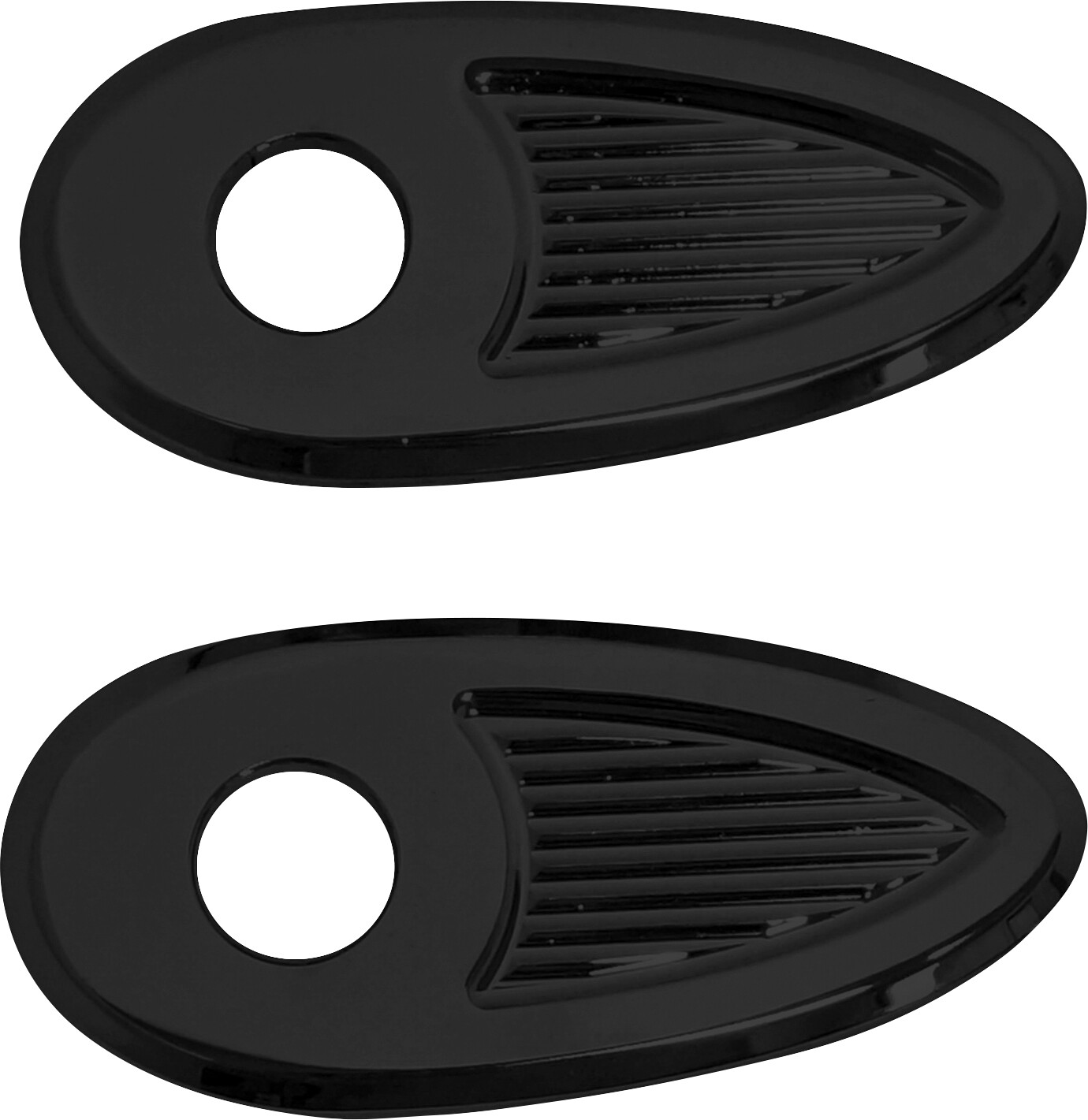 FENDER STRUTS REAR INDICATOR ADAPTORS / COVER PLATES BLACK