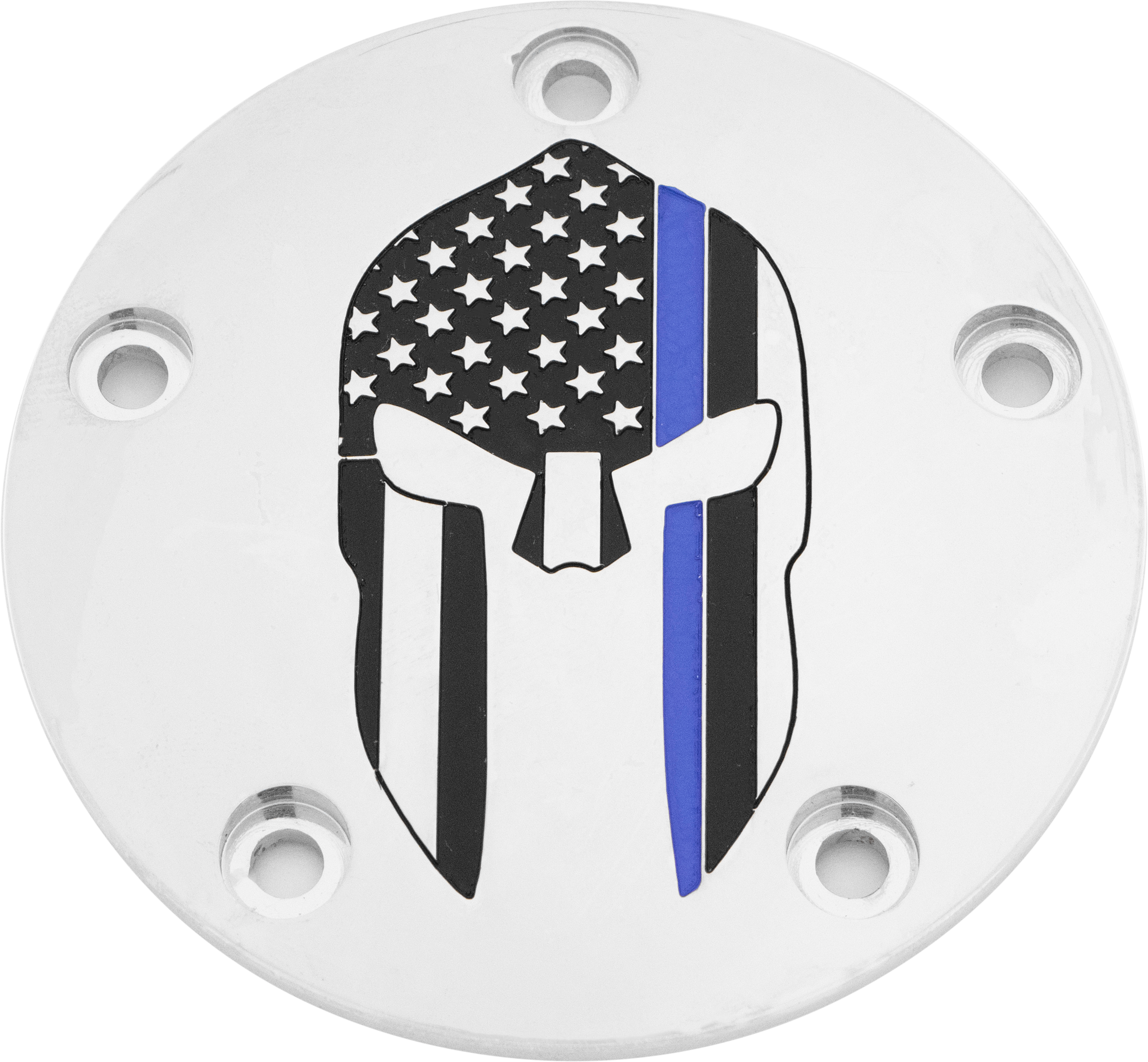 TC TIMER COVER SPARTA BLUE LINE CHROME