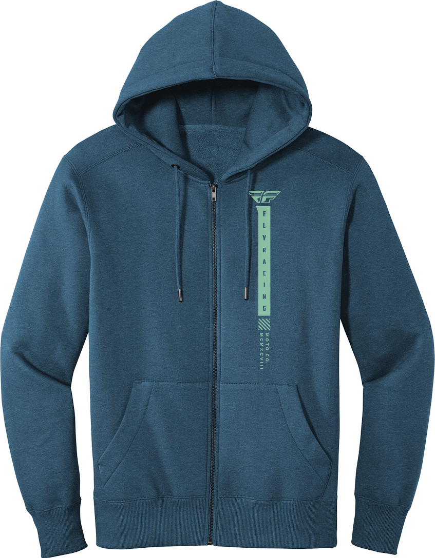 FLY PODIUM HOODIE BLUE HEATHER/GREEN XL