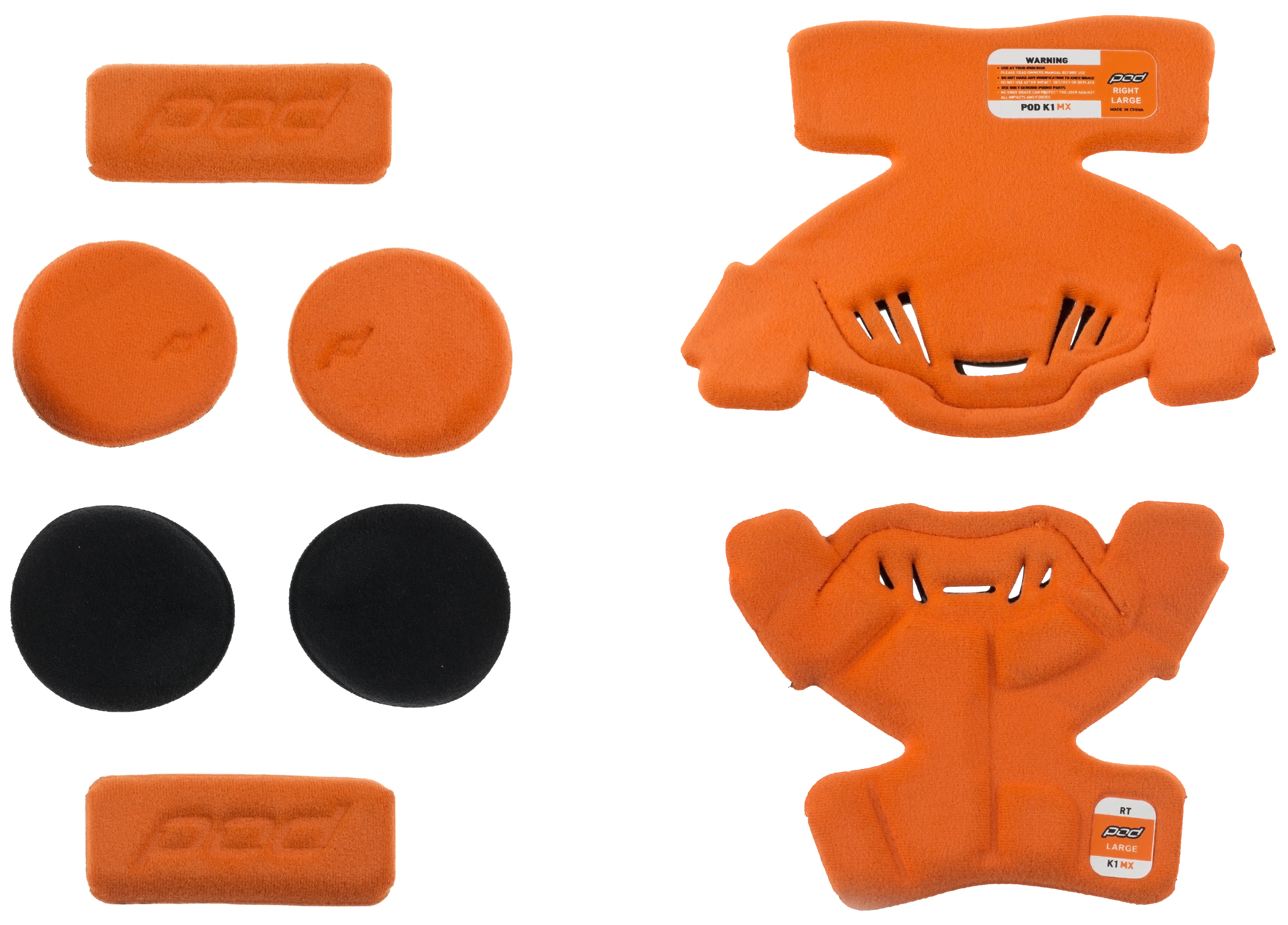 POD K1 Knee Brace Pad Set Yl (Left) - View 1
