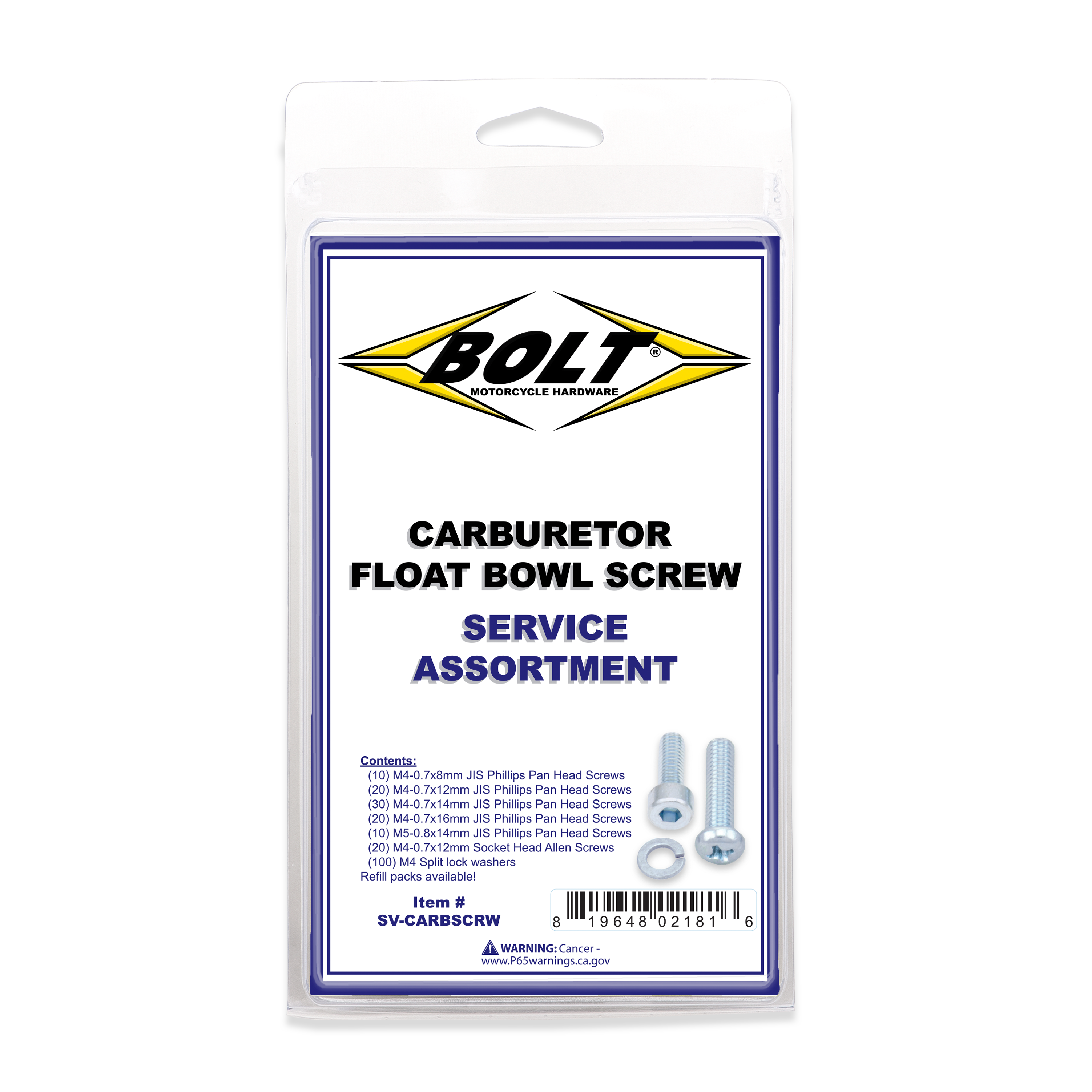 BOLT Carburetor Float Bowl Screw 210/PK - View 1