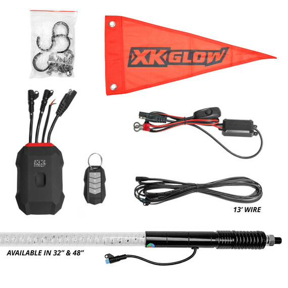 XK GLOW MX-WHIPB-STA XKmax RGBW Whip Kit 48 Inch with 240 LEDs, Music Sync