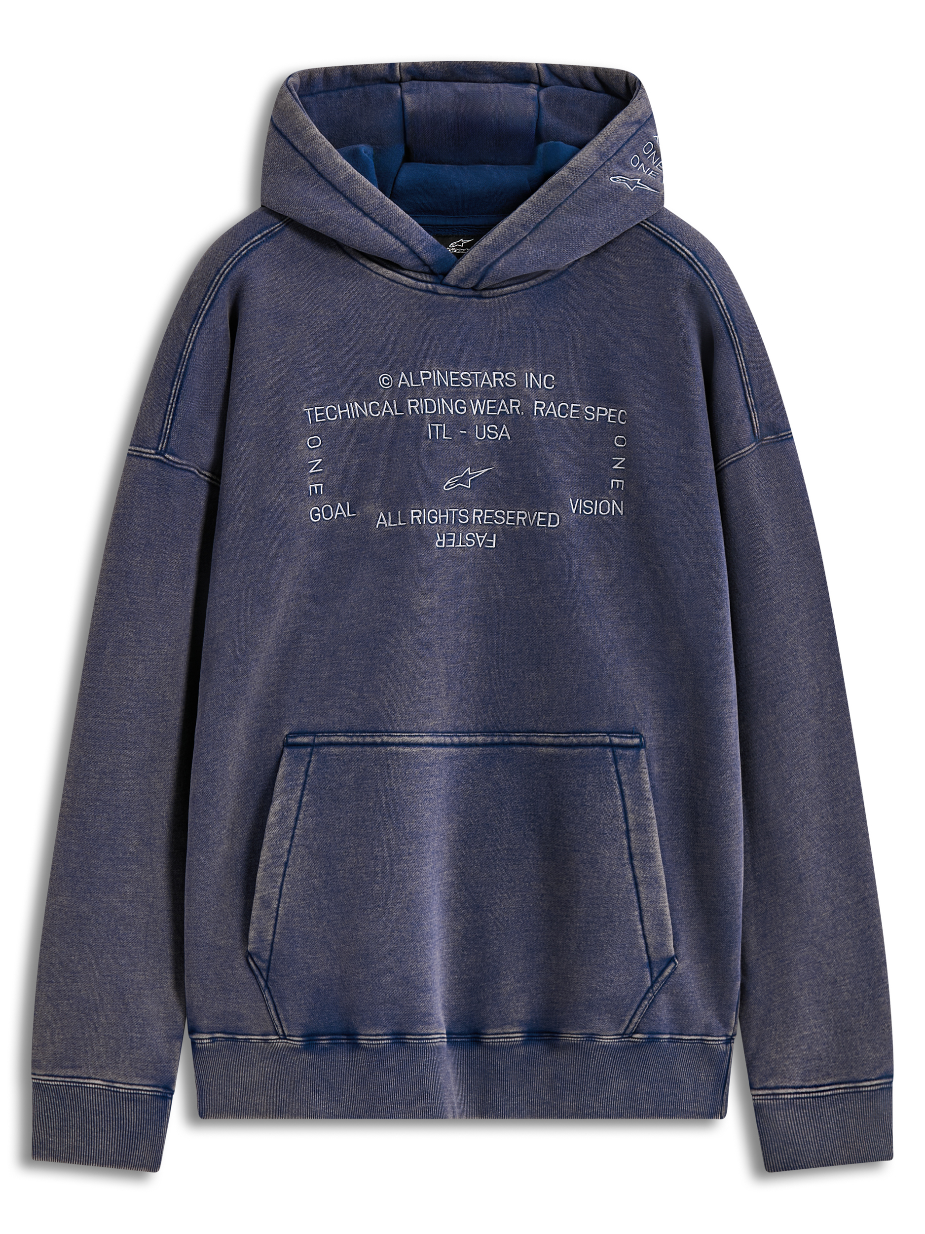 ALPINESTARS Infinite Washed Ovrsizd Hoodie Washed Navy - View 1