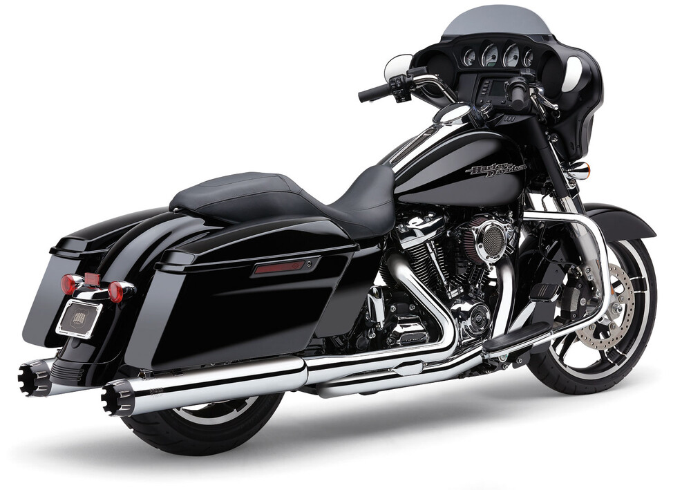 Cobra 4" NH Dual Cut Slip-On Mufflers For Harley Touring 1999-2016