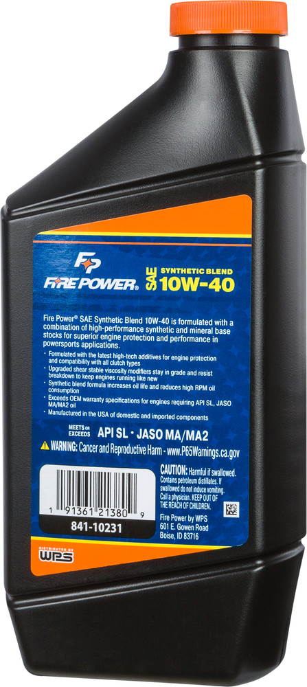 FIRE POWER SYNTHETIC BLEND 4-STROKE OIL 10W-40 QT 12/CASE