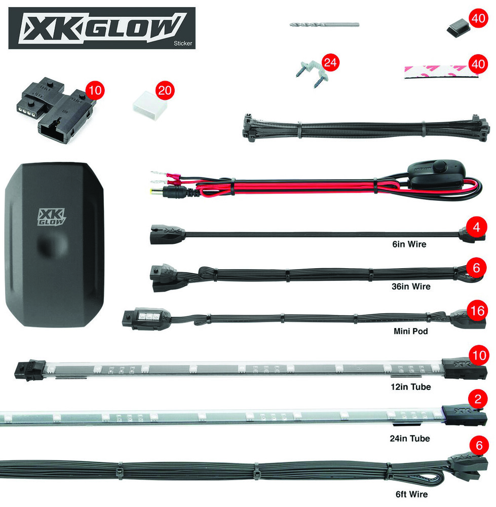 XK GLOW 28PC XKCHROME RGB UTV KIT