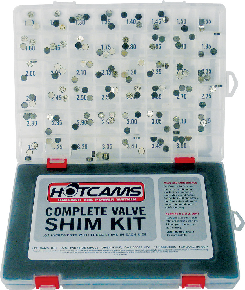 HOT CAMS VALVE SHIM KIT 141PC HON/KAW/SUZ/YAM