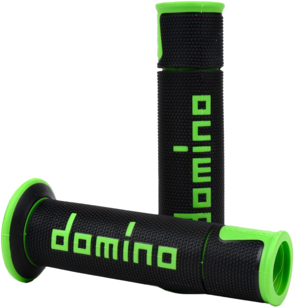 DOMINO RACING A450 ROAD RACING GRIPS GREEN/BLACK PAIR