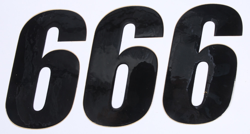 D-COR NUMBER 6 BLACK 6" 3/PK