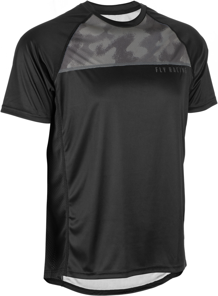 Fly Racing Super D Jersey Black/Camo-S | MTB Riding Flex Fit & Cool Air