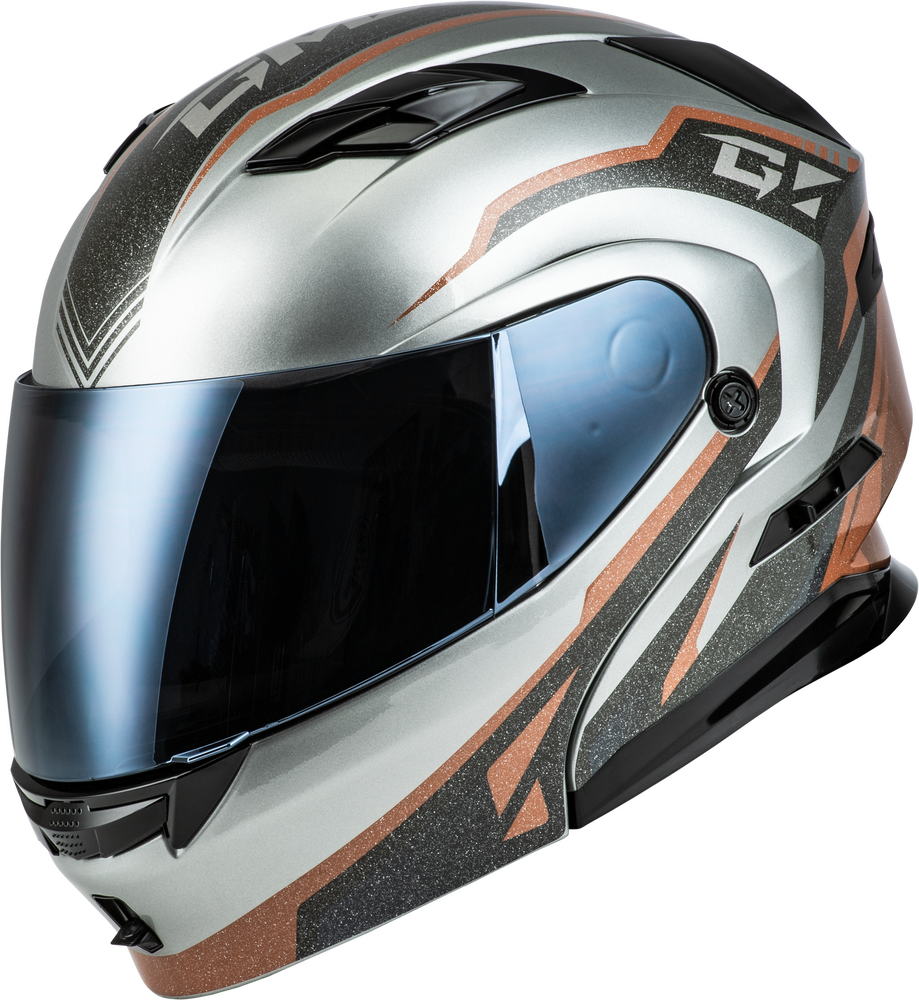 Gmax MD-01 Volta Helmet — Grey/Black/Copper Metallic
