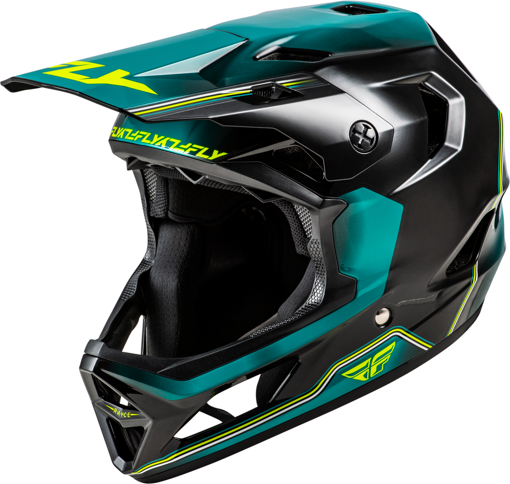 Fly Racing Rayce Repeat Bicycle Helmet (2026) — Black/Teal/Hi-Vis