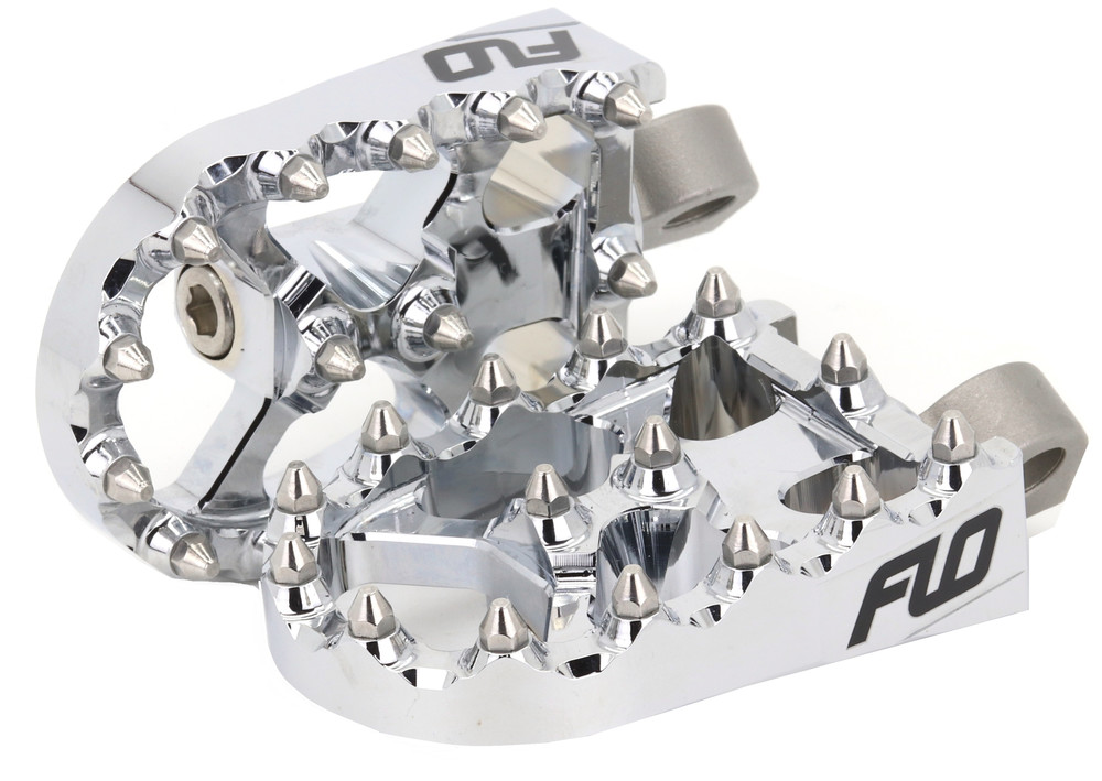 FLO MOTORSPORTS MOTO STYLE FOOTPEG SET CHROME 2"X3.125"