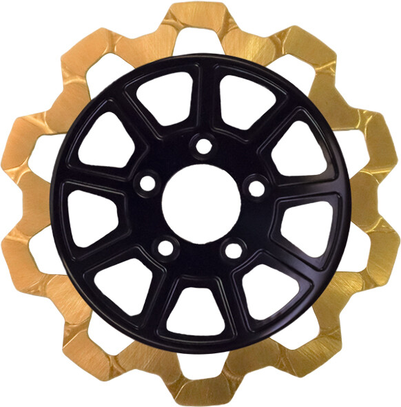 9 SPOKE ROTOR FRONT BLK/SGOLD BOW TIE 11.8"