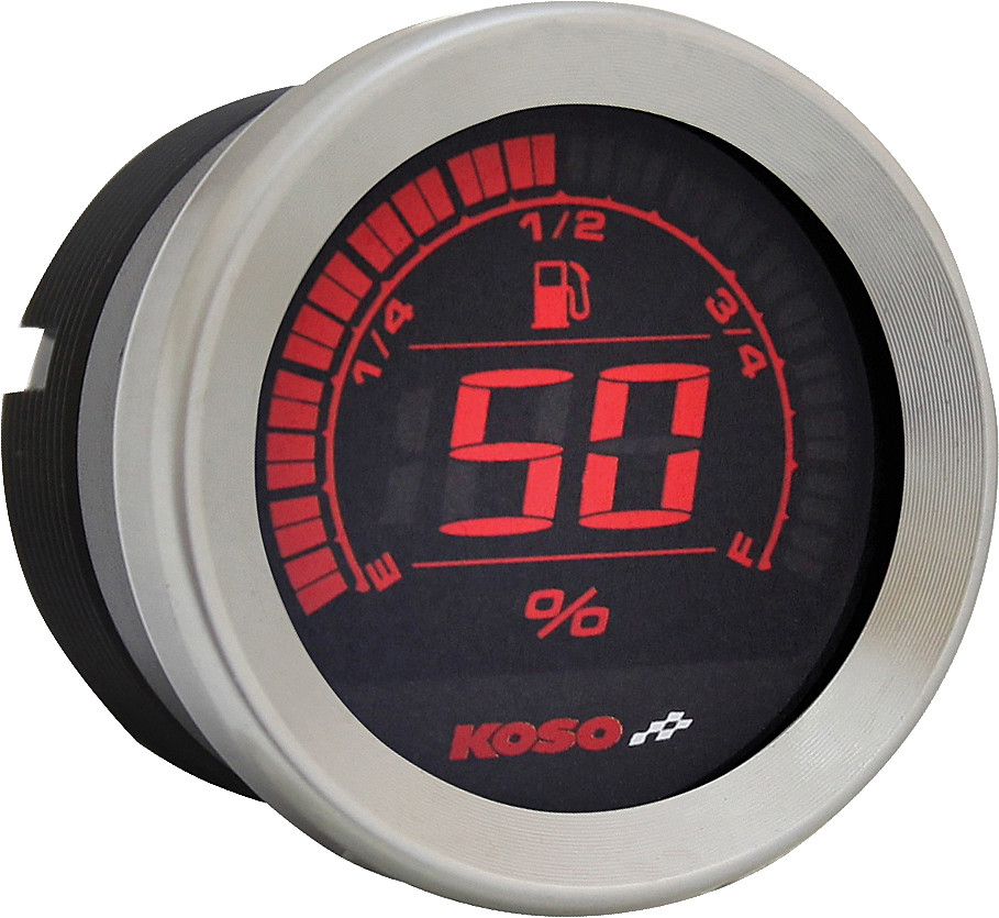 KOSO HD-02 SERIES GAUGE KIT SILVER BEZEL OIL TEMP