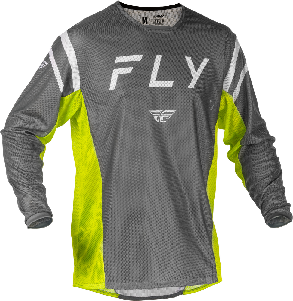 FLY RACING KINETIC MESH CENTER JERSEY GREY/WHITE/HI-VIS MD