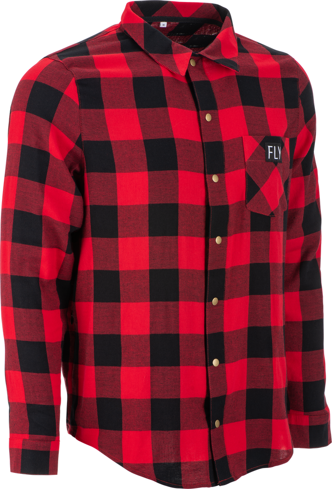FLY TEK FLANNEL RED/BLACK SM