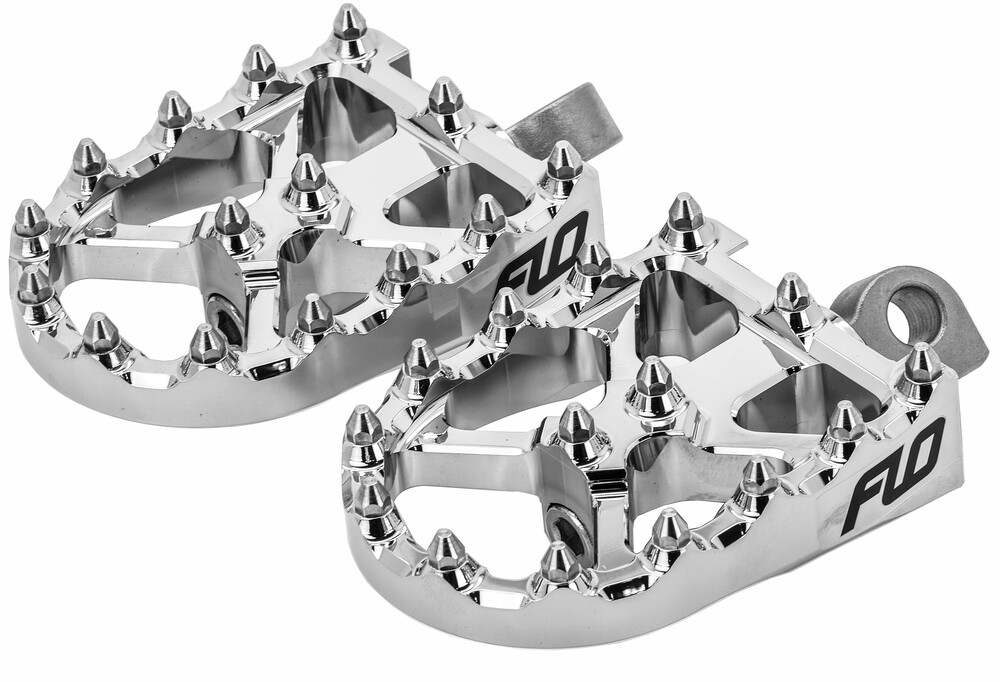 FLO MOTORSPORTS BMX STYLE FOOTPEGS CHROME