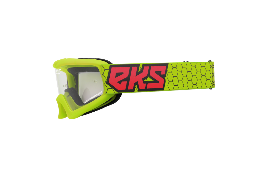 Eks Brand Youth XGrom Goggles — Fluorescent Yellow/Black/Fire