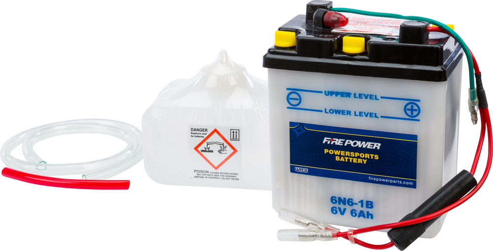 FIRE POWER BATTERY W/ACID 6N6-1B 6V