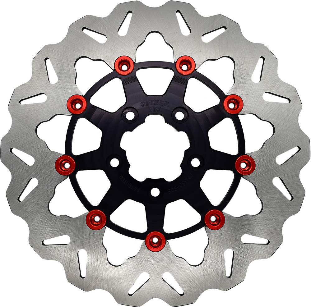 GBrakes ROTOR 11.5" FLOATING WAVE FR BLACK/RED BUTTONS