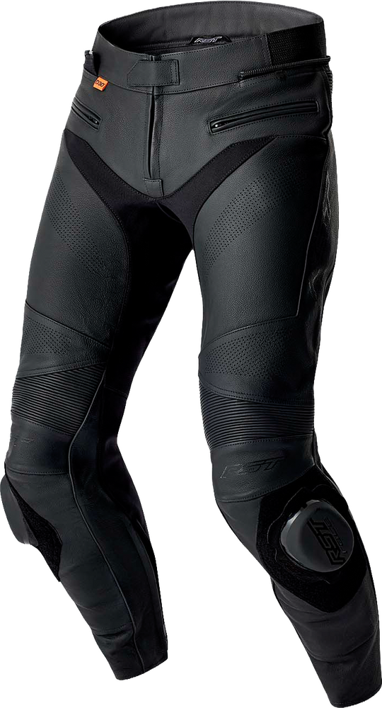 Rst S1 D3O LEATHER LADIES PANTS BLACK LG — Black