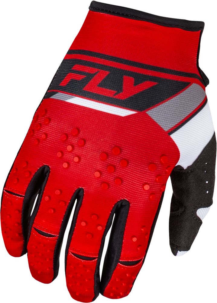 Fly Racing Kinetic Prix Gloves — Red/Grey/White