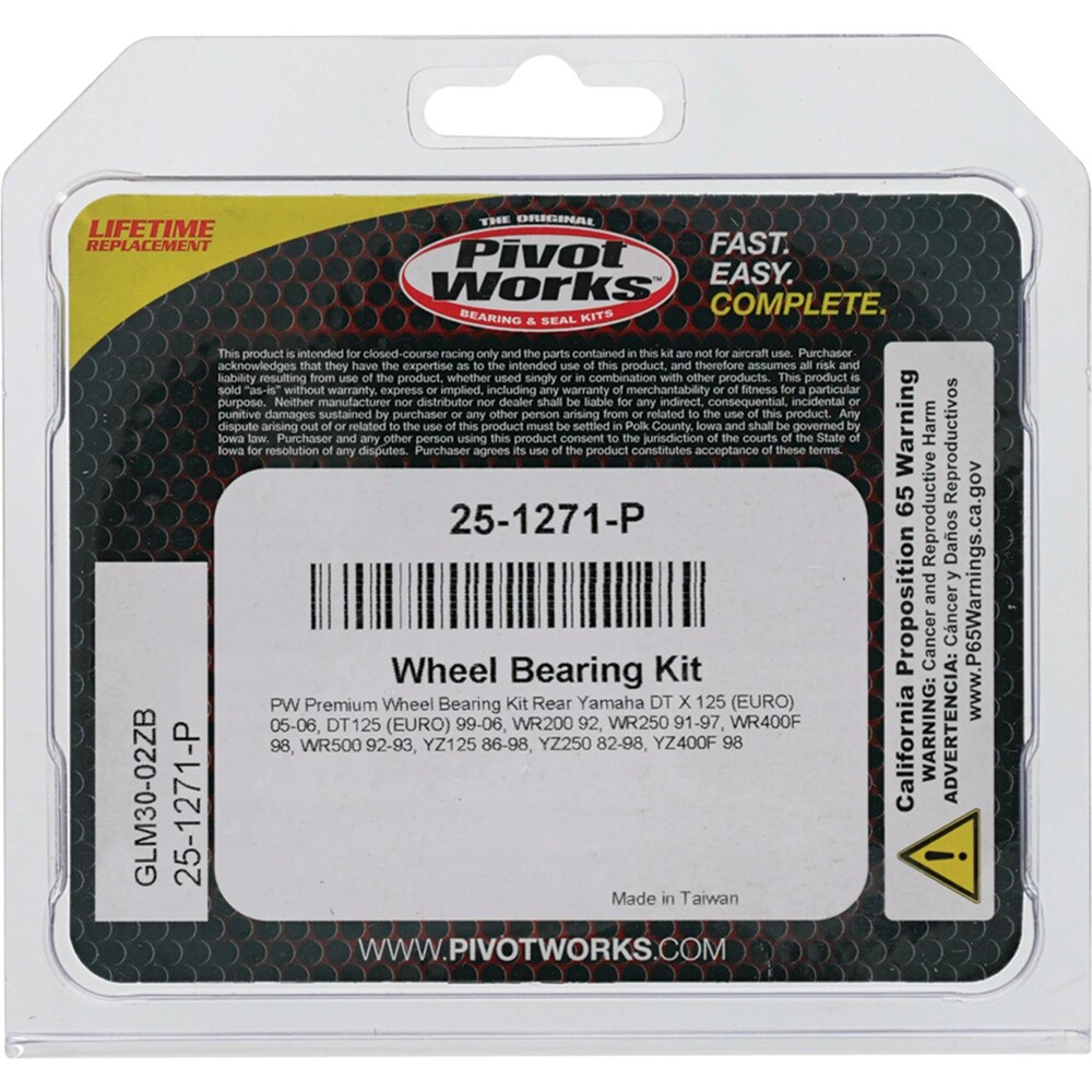 Pivot Works Premium Rear Wheel Bearing Kit Yamaha 125cc-500cc 1988-1998