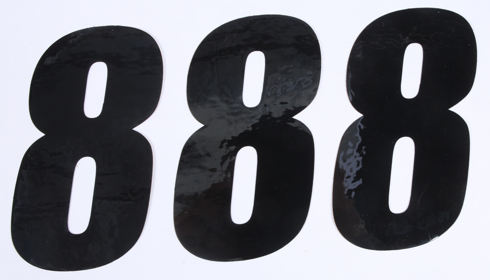 D-COR NUMBER 8 BLACK 6" 3/PK