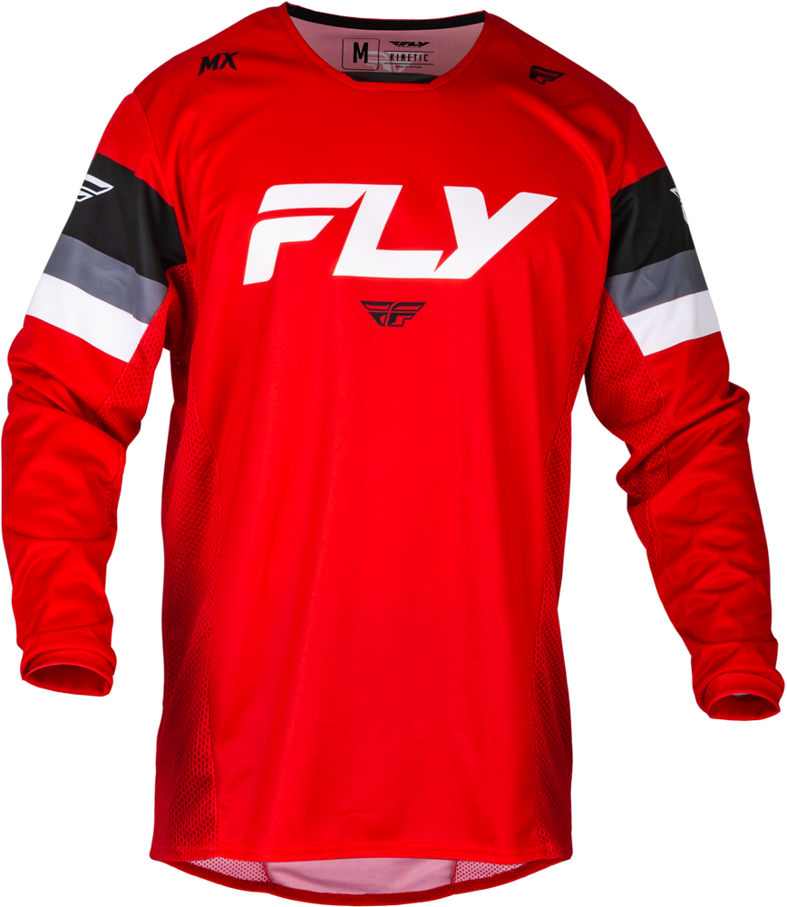 Fly Racing Kinetic Prix Jersey — Red/Grey/White