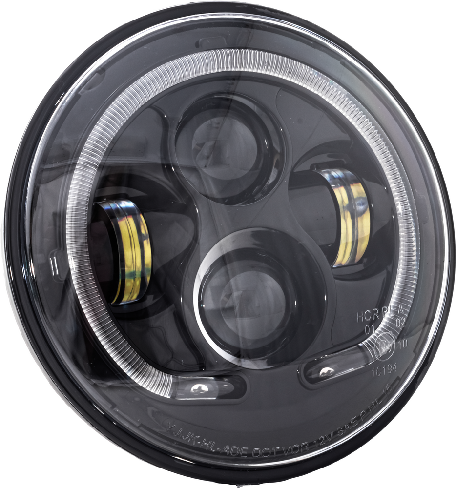 Letric Lighting Co 7" Led Headlight Black Halo Indian