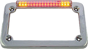 LED LICENSE PLATE FRAME CHROME W/TURN SIGNALS