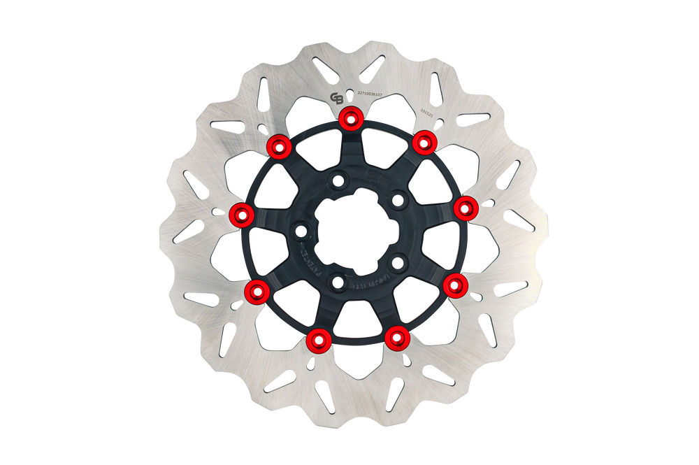 ROTOR 11.8"FLOATING WAVE FR BLACK/RED BUTTONS