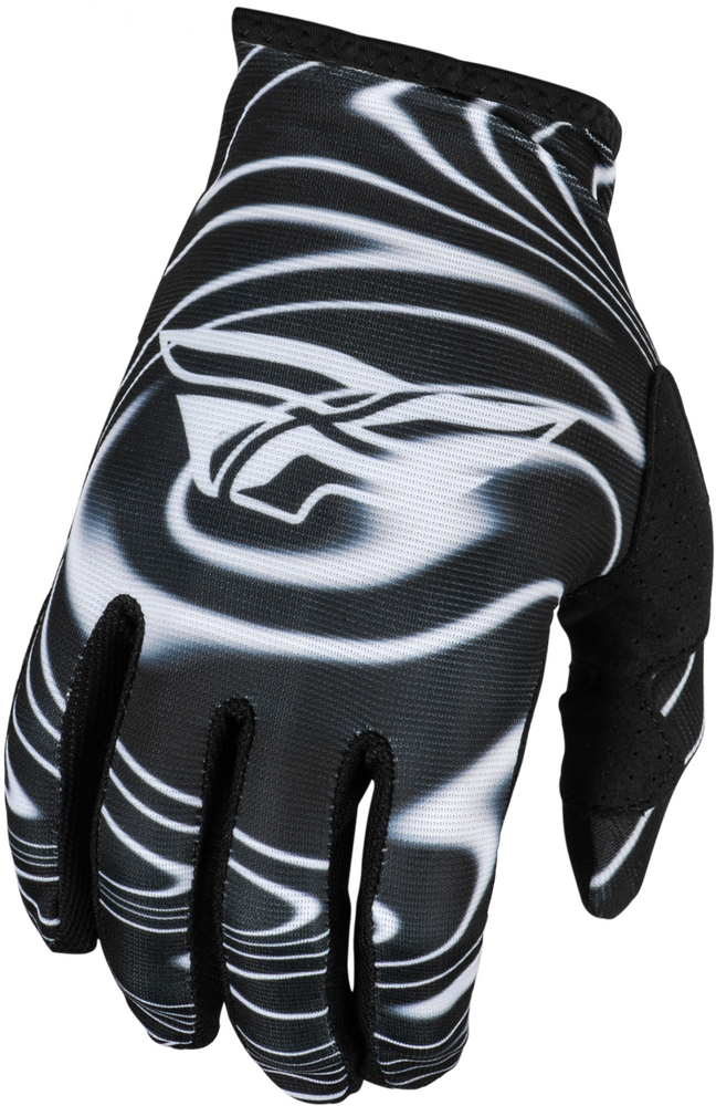 Fly Racing Lite Warped Gloves — Black/White