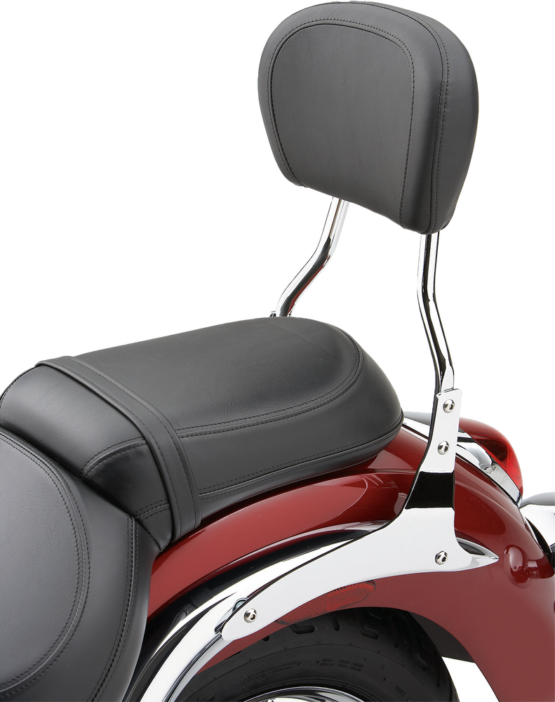 SHORT ROUND SISSY BAR W/PAD CHROME YAM V STAR 1300 07-15