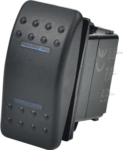 OPEN TRAIL LIGHTED ROCKER 3 POSITION SWITCH BLUE