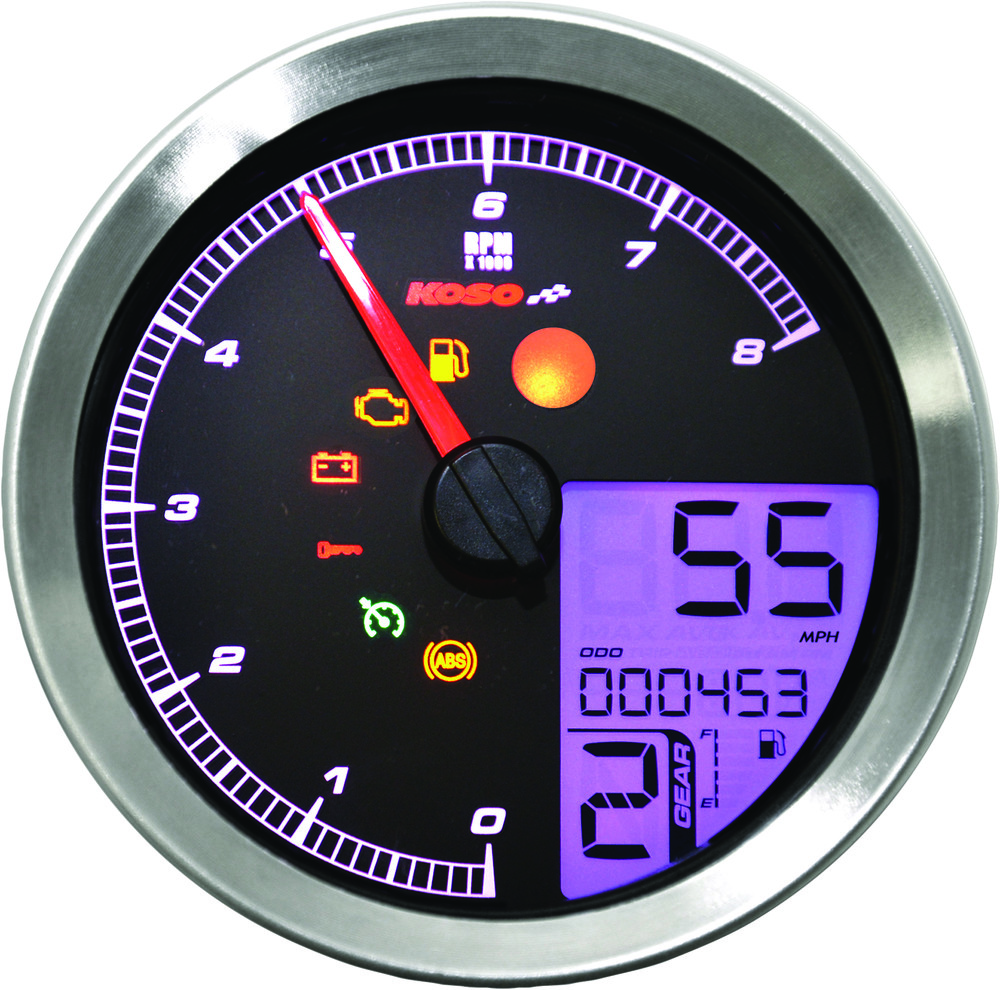 KOSO SPEEDO / TACH SIL BEZEL LCD COLOR CHANGE DISPLAY