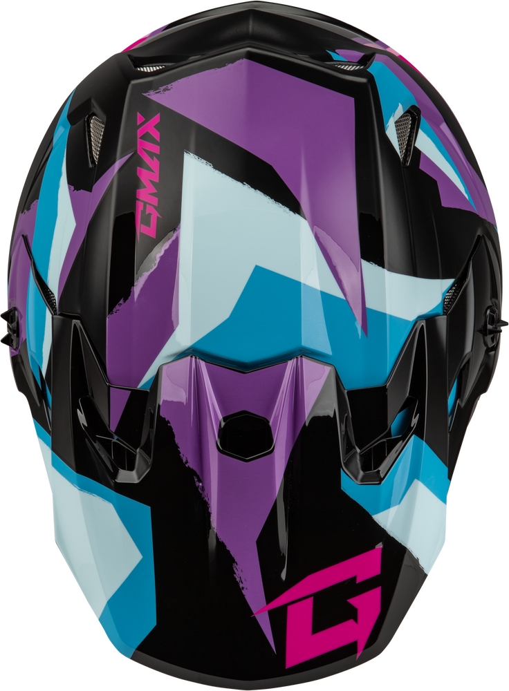 GMAX MX-96 SPLINTER HELMET BLACK/PURPLE/BLUE 2X