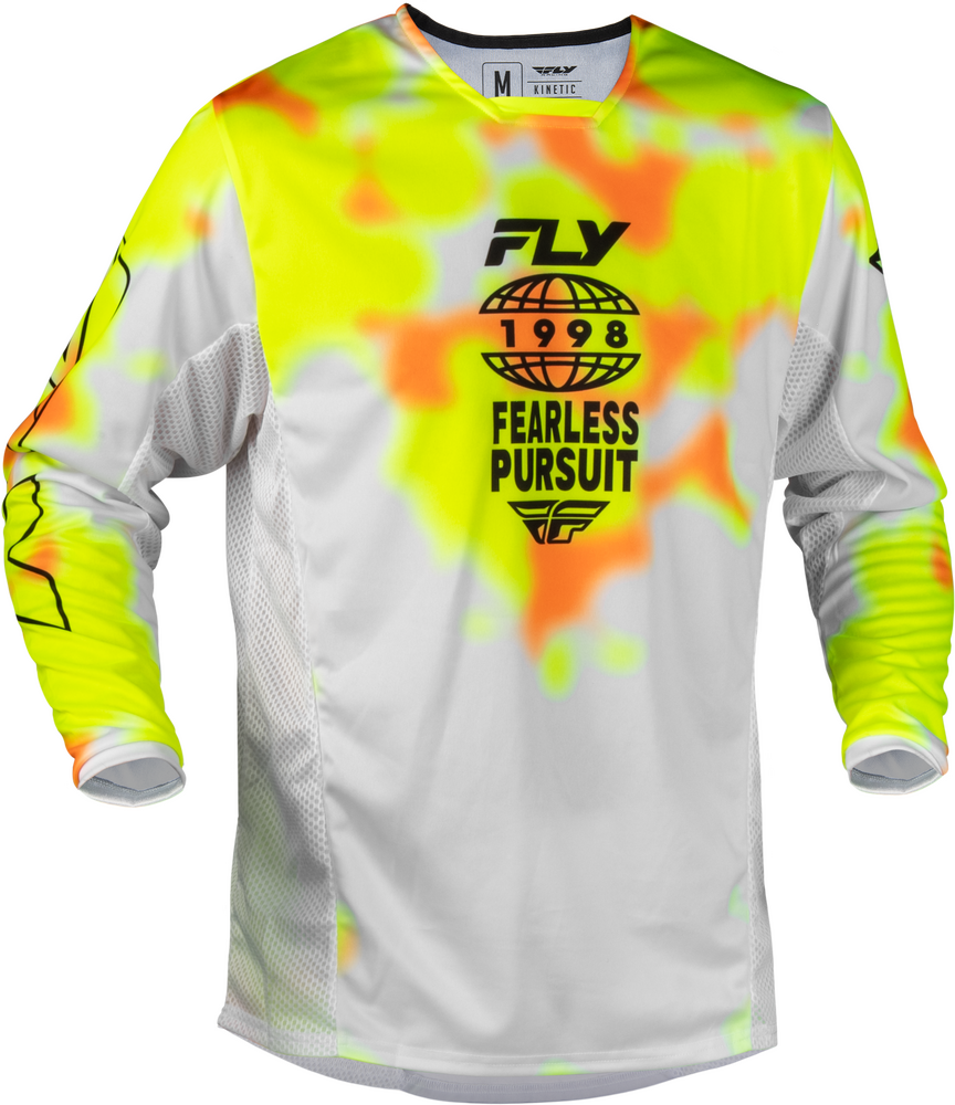 Fly Racing Kinetic Blur Jersey (2027) — White/Hi-Vis/Orange