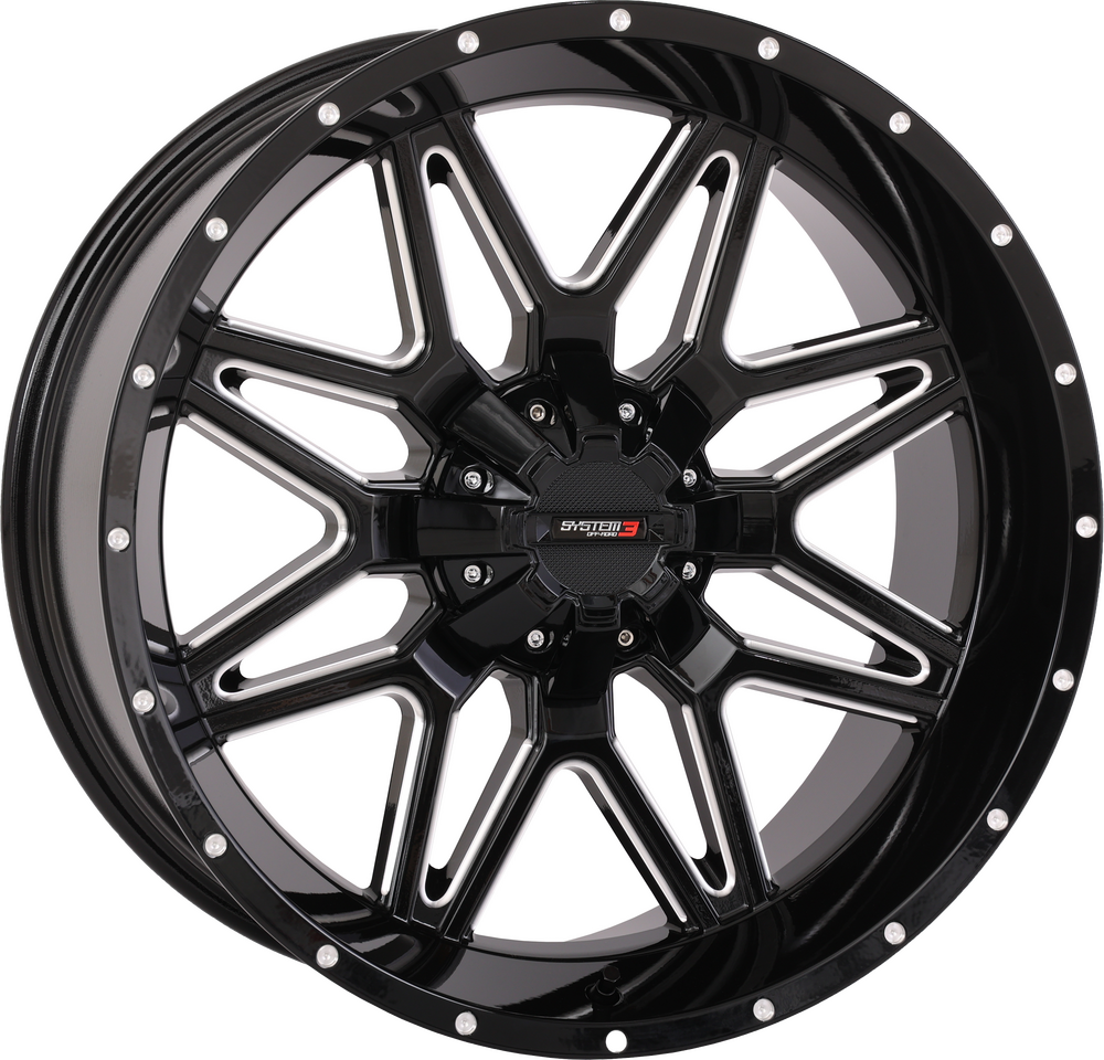 System 3 St7 Wheel 20x9 5+4 (0mm) 4/137 & 4/156 Gloss Blk Milled