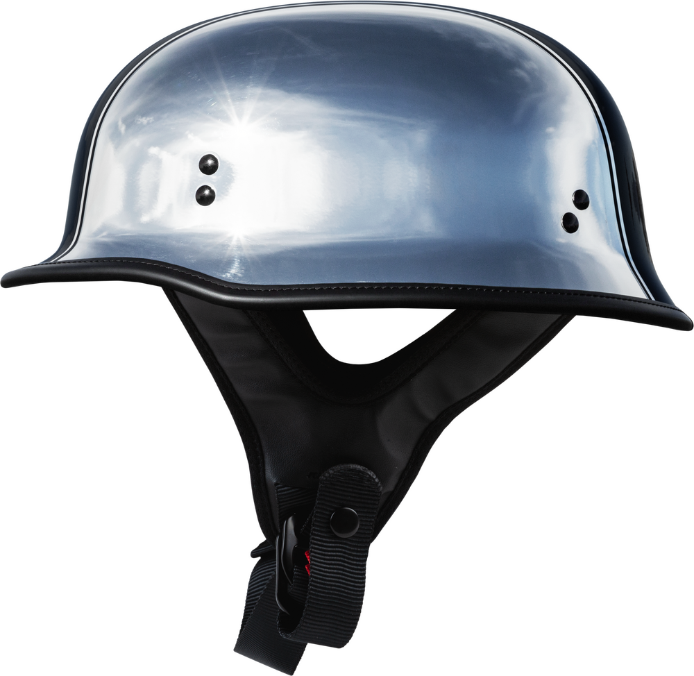 HIGHWAY 21 9MM GERMAN BEANIE HELMET CHROME 3X