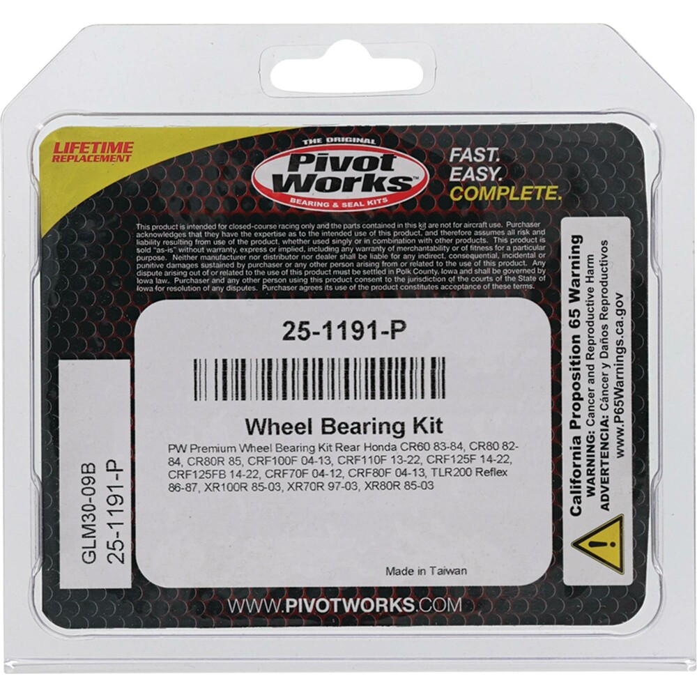 PIVOT WORKS WHEEL BEARING KIT PREMIUM