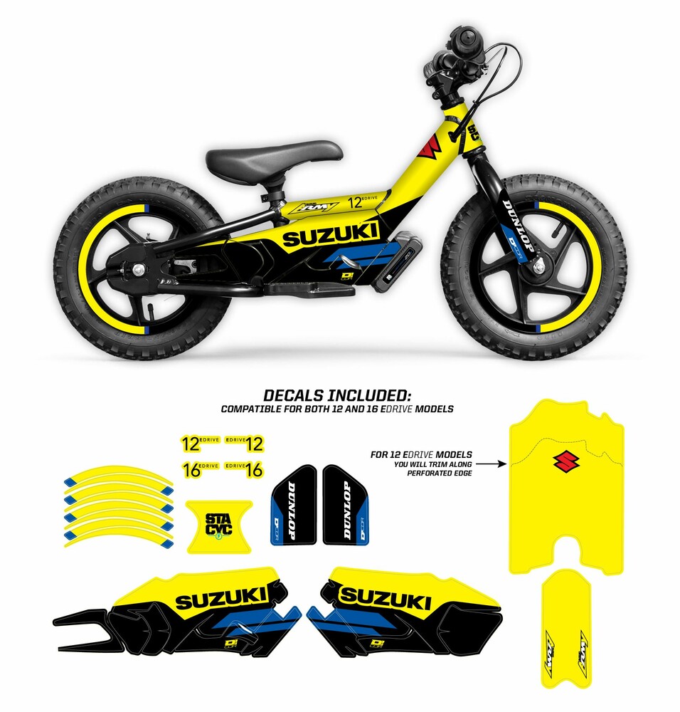 D-COR GRAPHIC KIT STACYC SUZUKI GRAPHIC KIT STACYC 12" & 16"