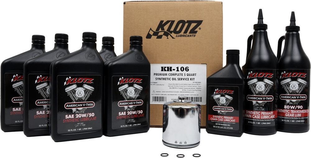 Klotz Premium Harley-Davidson 4qt Synthetic Oil Change Kit