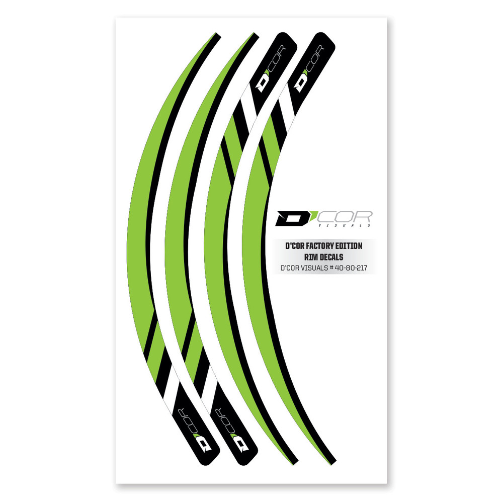 D'COR Visuals Rim Decals Green 4 PC Set GRN Rim Decals 4 PC Set